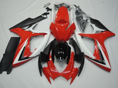 Rot & Weiß 06-07 Suzuki GSXR 600-750 Verkleidung