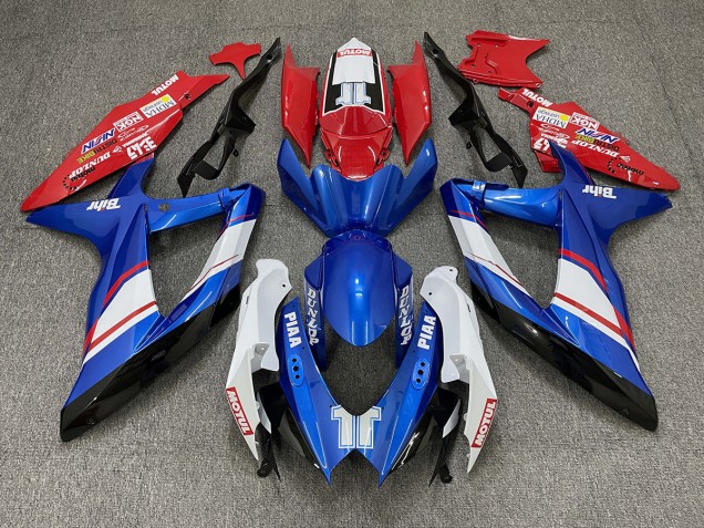 Rot Blau & Glänzend Weiß Custom-Stil 08-10 Suzuki GSXR 600-750 Verkleidung