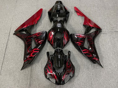 Rot Glänzend Flamme 06-07 Honda CBR1000RR Verkleidung