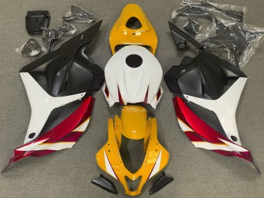 Rot Glänzend Weiß & Gelb 09-12 Honda CBR600RR Verkleidung