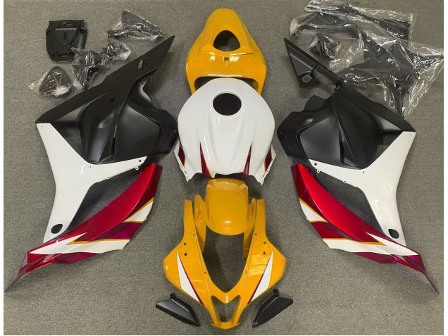 Rot Glänzend Weiß & Gelb 09-12 Honda CBR600RR Verkleidung