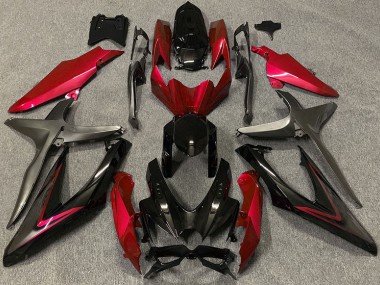 Rot Glänzend & Grün R 08-10 Suzuki GSXR 600-750 Verkleidung