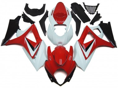 Rot Glänzend Mit Weiß OEM-Stil 07-08 Suzuki GSXR 1000 Verkleidung