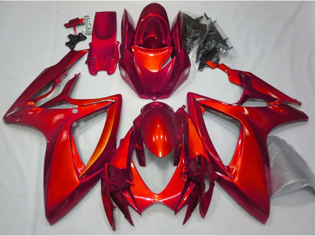 Rot Glänzend Schlichte Design 06-07 Suzuki GSXR 600-750 Verkleidung