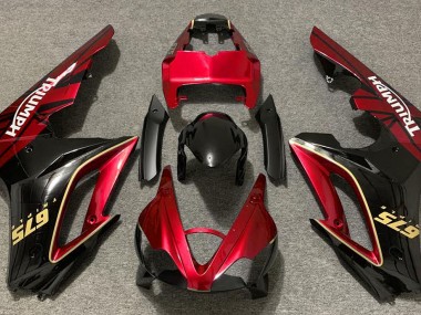 Rot Glänzend & Schwarz 09-12 Triumph Daytona 675 Verkleidung