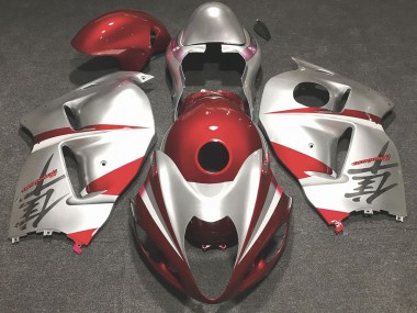 Rot Glänzend & Silber 97-07 Suzuki GSXR 1300 Verkleidung