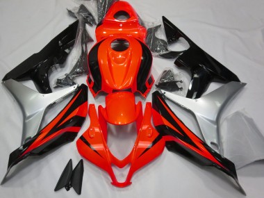 Rot Glänzend Silber & Schwarz 07-08 Honda CBR600RR Verkleidung