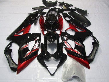 Rot & Schwarz Flare 05-06 Suzuki GSXR 1000 Verkleidung