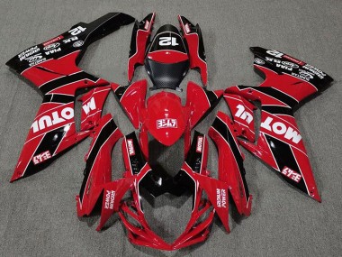 Rot & Schwarz Glänzend Motul 11-24 Suzuki GSXR 600-750 Verkleidung
