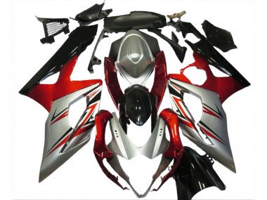 Rot & Silber 05-06 Suzuki GSXR 1000 Verkleidung