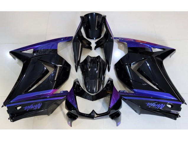 Schwarz Glänzend & Blau 08-12 Kawasaki Ninja 250 Verkleidung