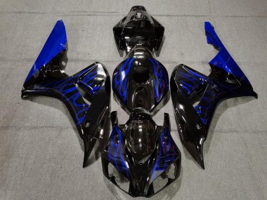 Schwarz Glänzend Blau Flame 06-07 Honda CBR1000RR Verkleidung
