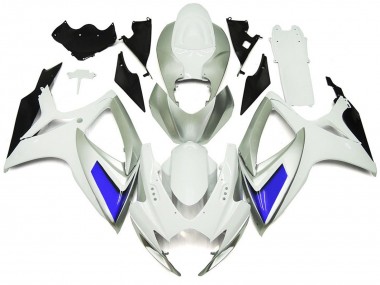 Silber Weiß & Blau Glänzend 06-07 Suzuki GSXR 600-750 Verkleidung