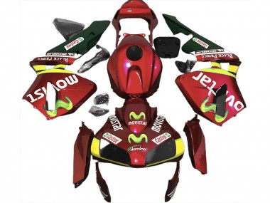 Tiefrot Movistar 03-04 Honda CBR600RR Verkleidung